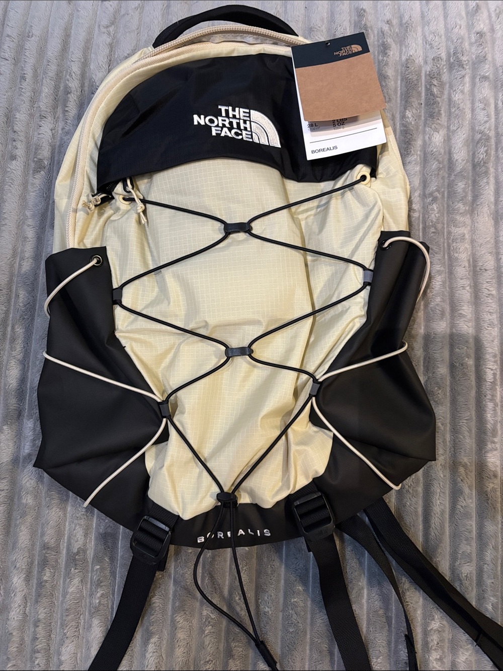 The North Face Borealis Backpack in Cream & Black